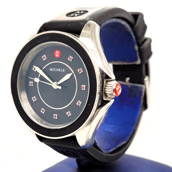 Designer $495 Michele Authentic Ladies Swiss Cape Chronograph Unisex Watch - Picture 1 of 5